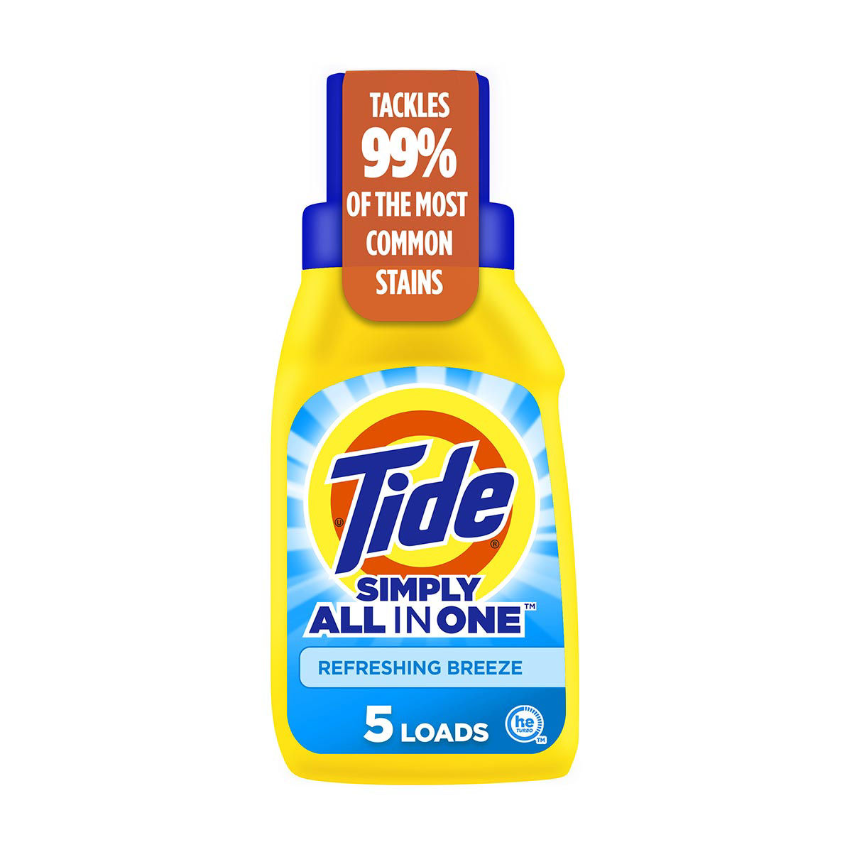 Tide Simply All-In-One Liquid Laundry Detergent, Refreshing Breeze Scent, 8 fl oz - 5 Loads