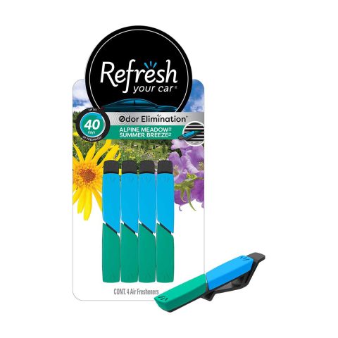 Refresh Your Car! Air Freshener Sticks, Alpine Meadow Summer Breeze Scent, 4 pk