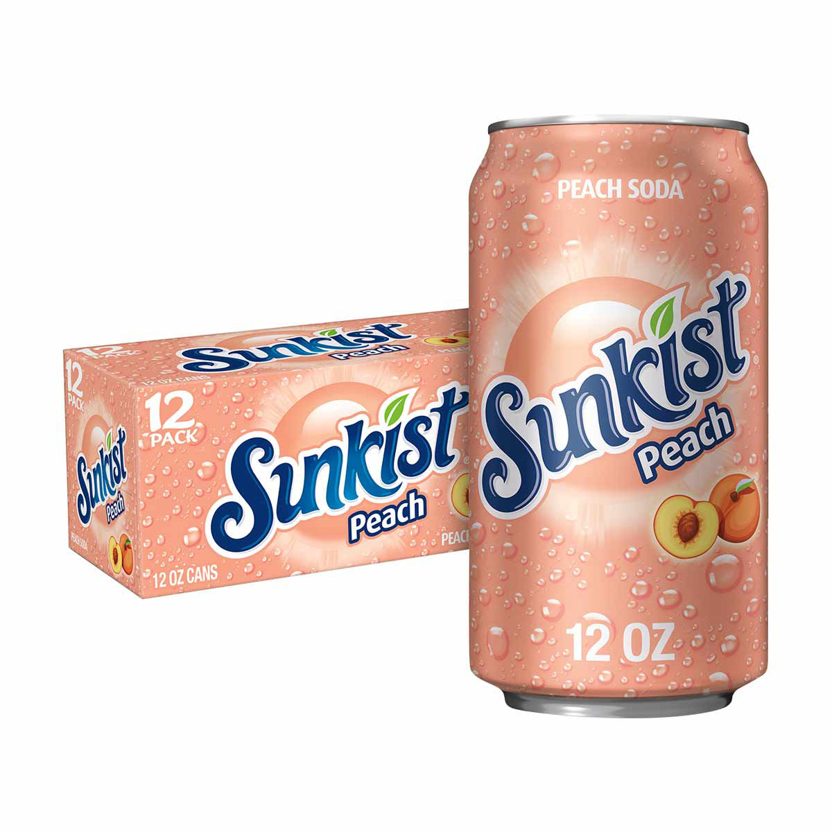 Sunkist Peach Soda, 12 fl oz cans - 12 pk