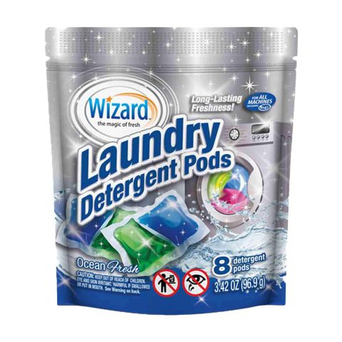 Wizard Laundry Detergent Pods – Ocean Fresh, 8 ct