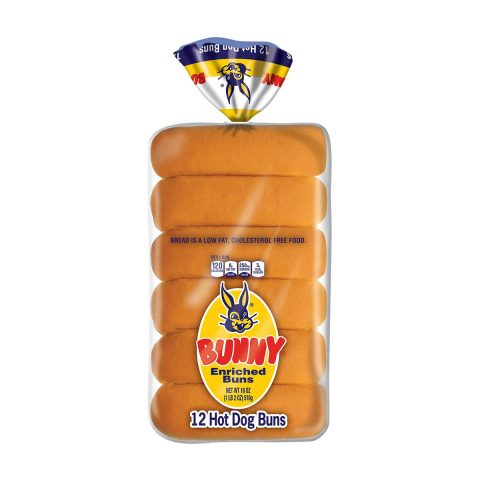 Bunny Bread Sliced White Bread Hot Dog Buns, 12 ct