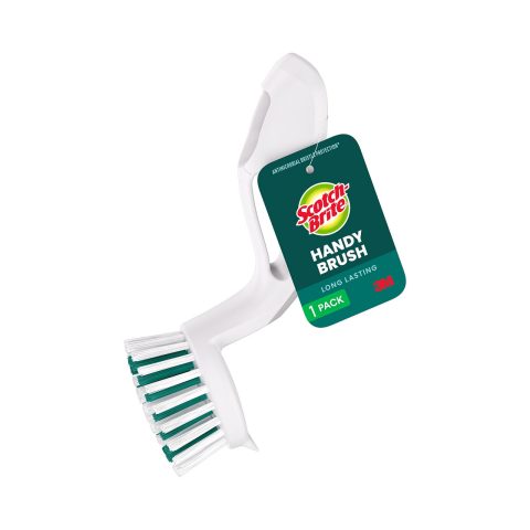 Scotch-Brite Handy Scrubber Cleaning Brush, 1 Dish Brush, Small & Versatile Tool with Long Lasting Bristles, Safe on Cookware, Tubs, Sinks, Car Tires, and More