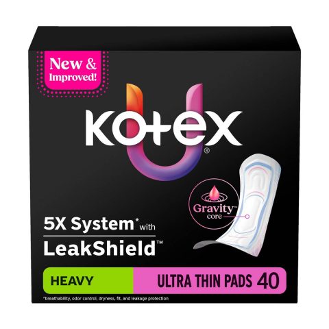 Kotex Ultra Thin Pads, Heavy Absorbency, 40 ct