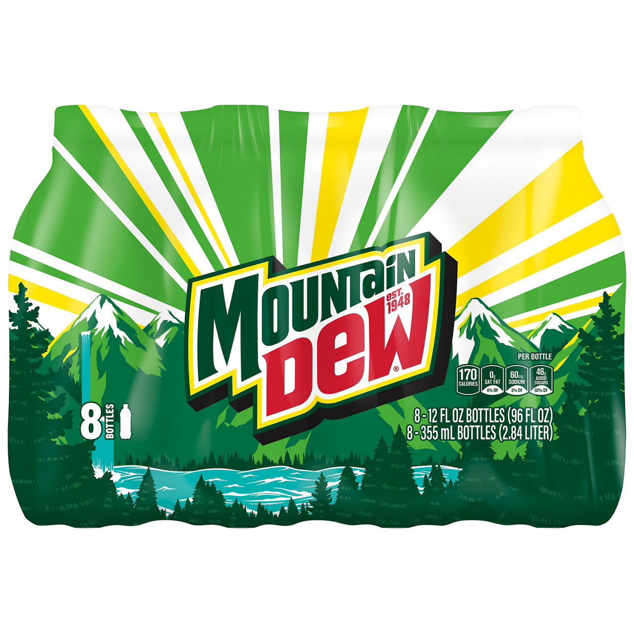 Mountain Dew Soda Citrus 12 Fl Oz, 8 Count