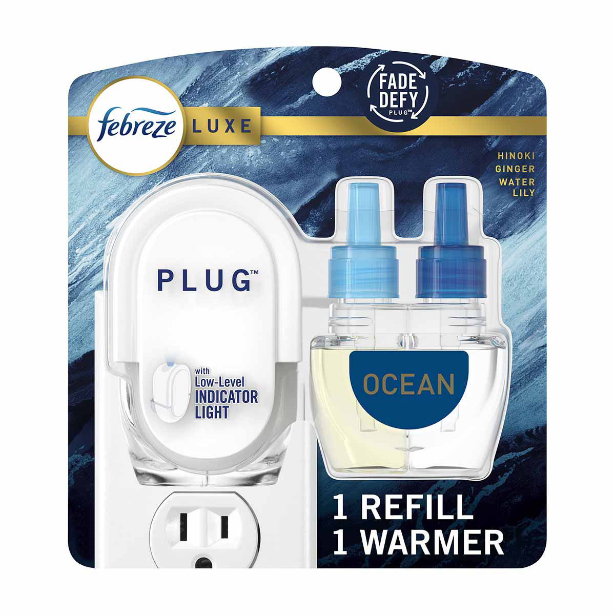 Febreze Plug In Air Freshener Scented Oil Starter Kit, Ocean Scent, 1 ct