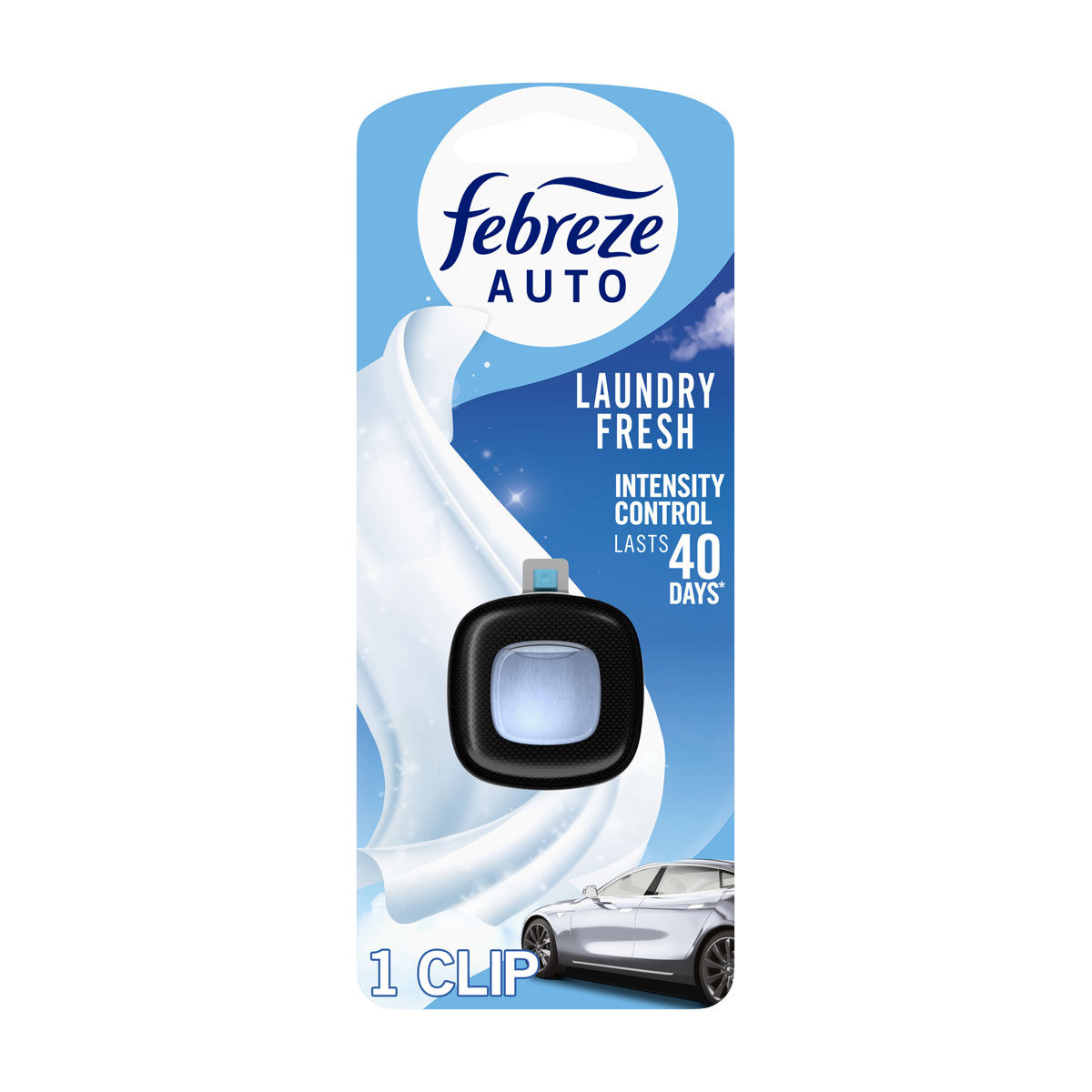 Febreze Auto Air Freshener Vent Clip, Laundry Fresh Scent, 1 ct